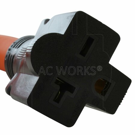 Ac Works 1FT 30A 3-Prong 6-30P Commercial HVAC Plug to 6-15/20 Outlet S630620-012